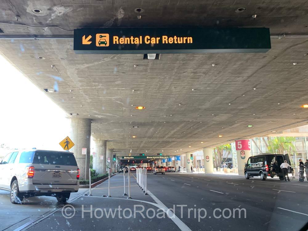 rental car return at sna