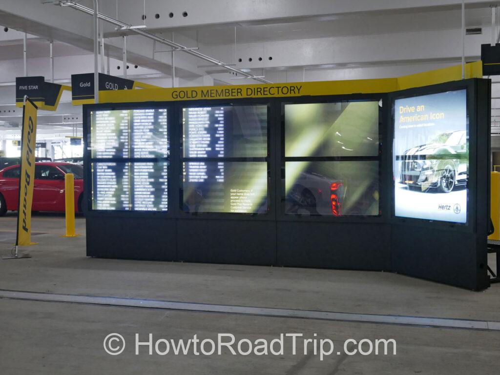 hertz gold member name board at HNL