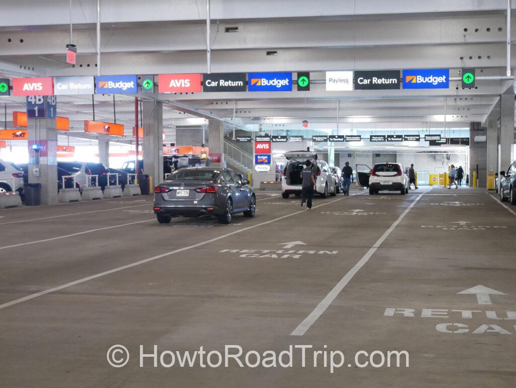 avis return lane at HNL