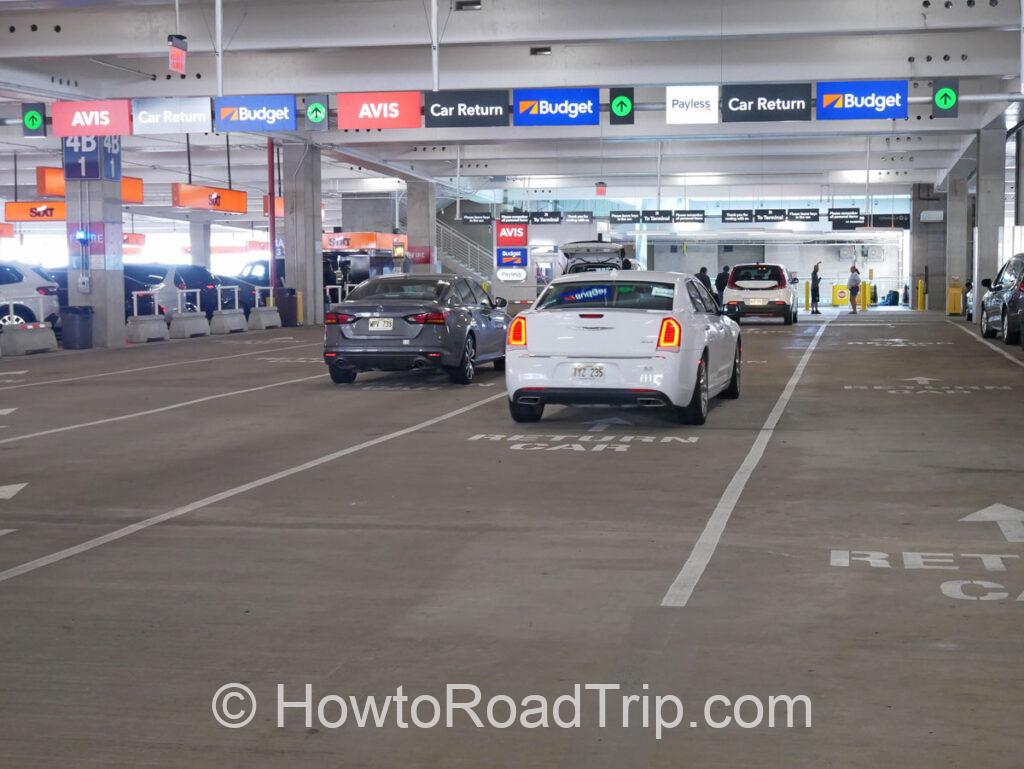 budget return lane at HNL