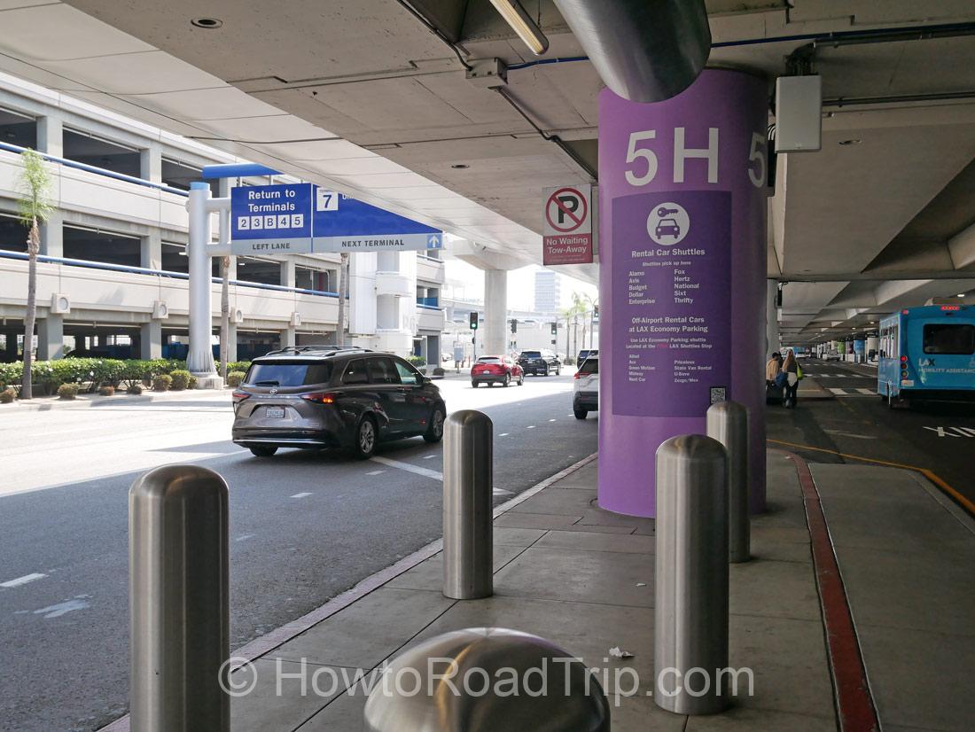 lax shuttle to the rent a car center