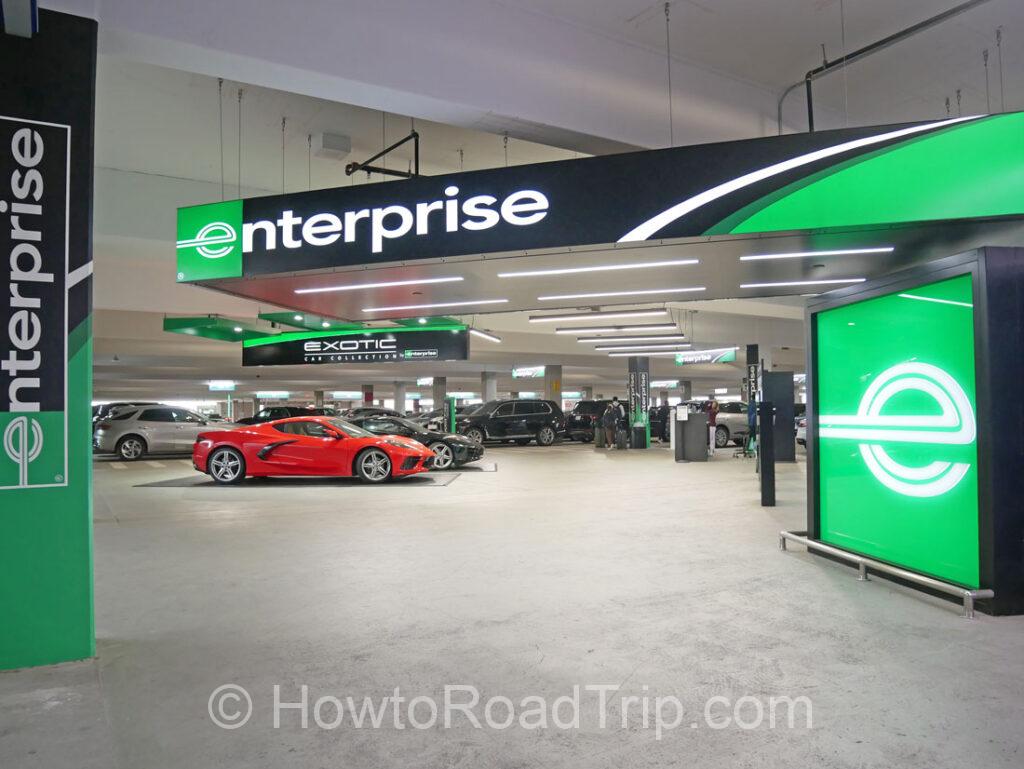 enterprise booth at LAX parking